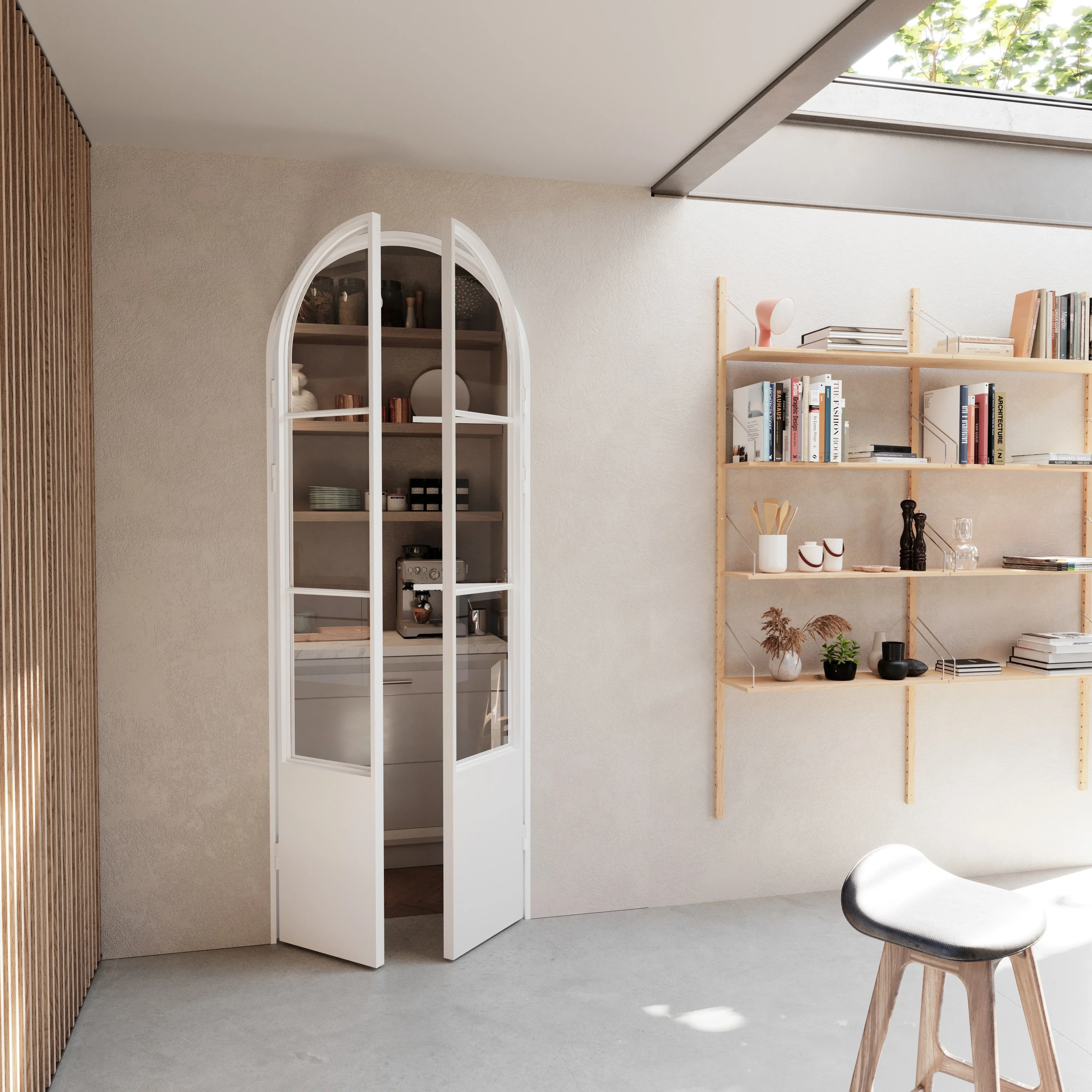 Air Pantry with Kickplate - Double Full Arch in White - Image 2
